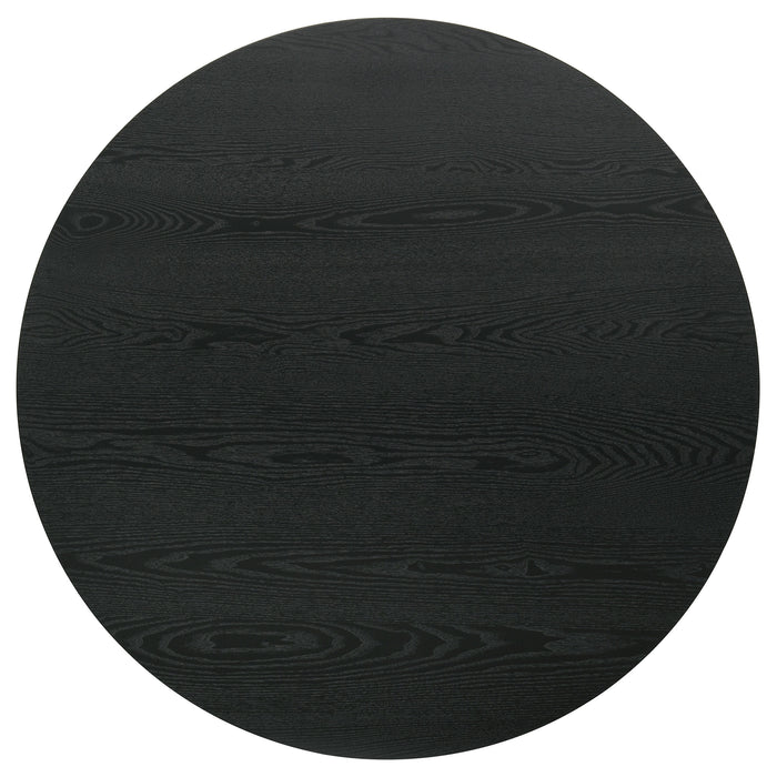 Juego de comedor altura mostrador redondo de madera Hamlyn de 5 piezas - crema y negro