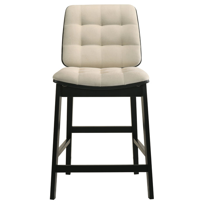 Juego de comedor altura mostrador redondo de madera Hamlyn de 5 piezas - crema y negro