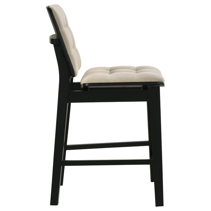 Juego de comedor altura mostrador redondo de madera Hamlyn de 5 piezas - crema y negro