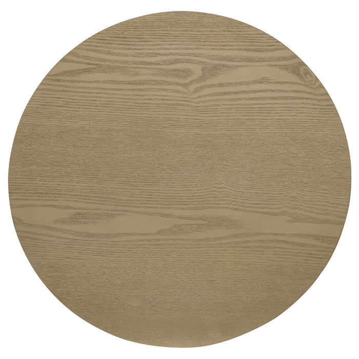 Juego de comedor altura mostrador redondo de madera Hamlyn de 5 piezas - negro y roble natural