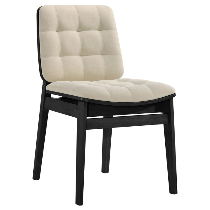 Juego de comedor Strouse de 5 piezas - crema y negro