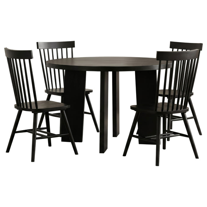 Juego de comedor Strouse de 5 piezas - negro