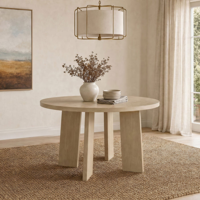 Mesa de comedor redonda de madera Strouse de 47 pulgadas, nogal