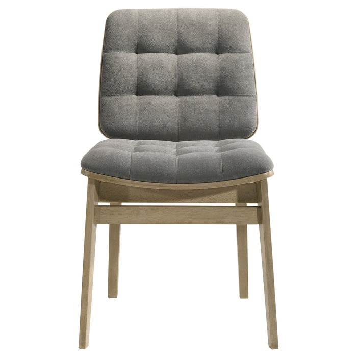 Juego de comedor rectangular Decker de 7 piezas de 82" - gris y roble natural
