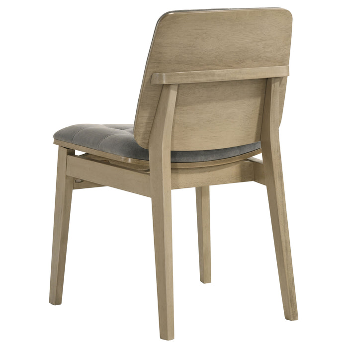 Juego de comedor rectangular Decker de 7 piezas de 82" - gris y roble natural