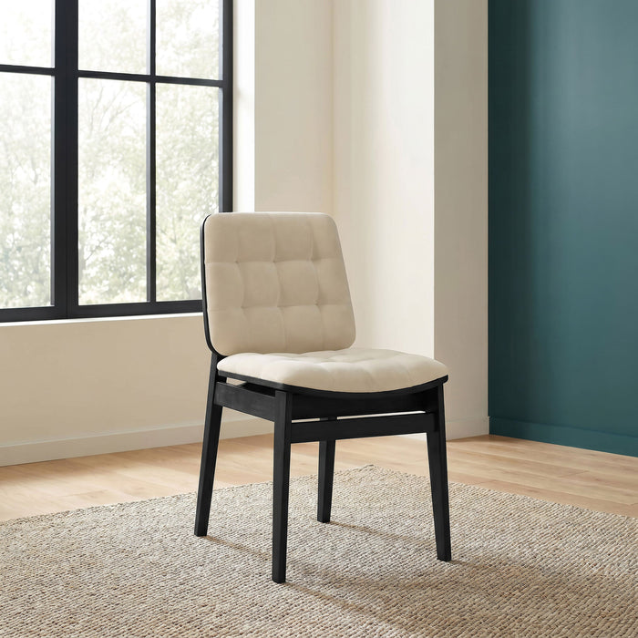 Silla auxiliar tapizada Redbridge en crema y roble natural (juego de 2)
