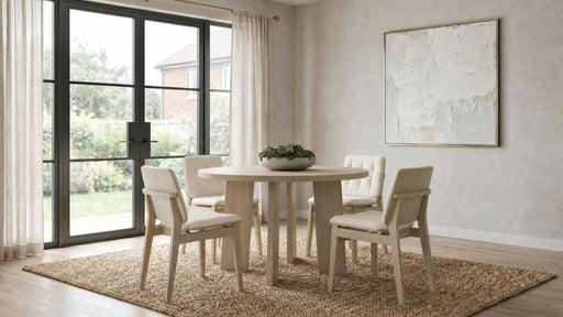 Redbridge Upholstered Side Chair Cream and Natural Oak (Set of 2) - Brown