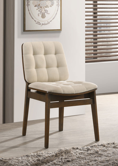 Silla auxiliar tapizada Redbridge en crema y roble natural (juego de 2)