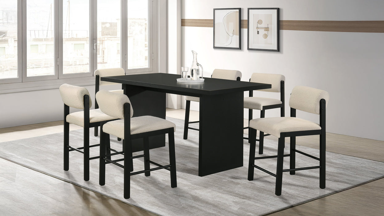Decker 7-piece 70-inch Counter Height Dining Set Cream and Black