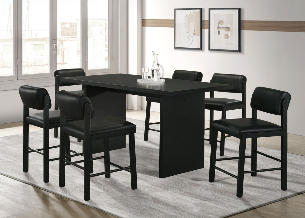 Decker 7-piece 70-inch Counter Height Dining Set Black