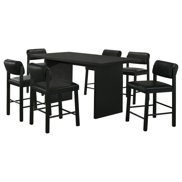 Decker 7-piece 70-inch Counter Height Dining Set Black