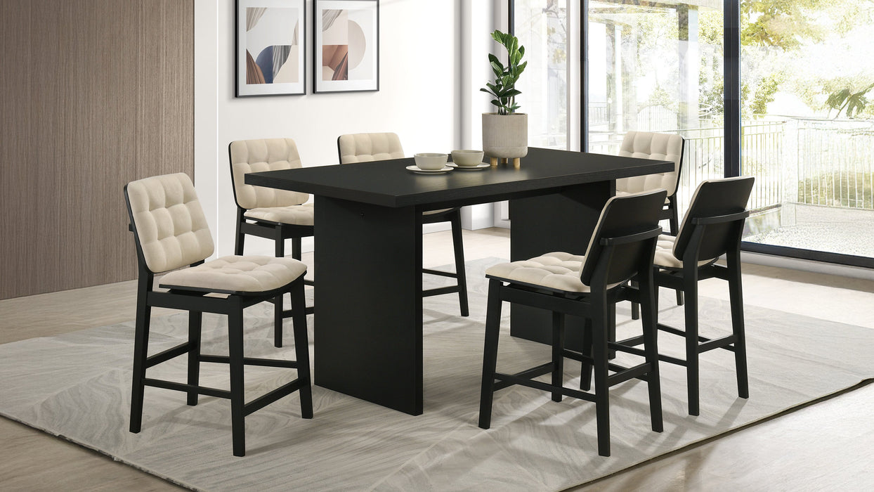 Decker 7-piece 70-inch Counter Height Dining Set Cream and Black