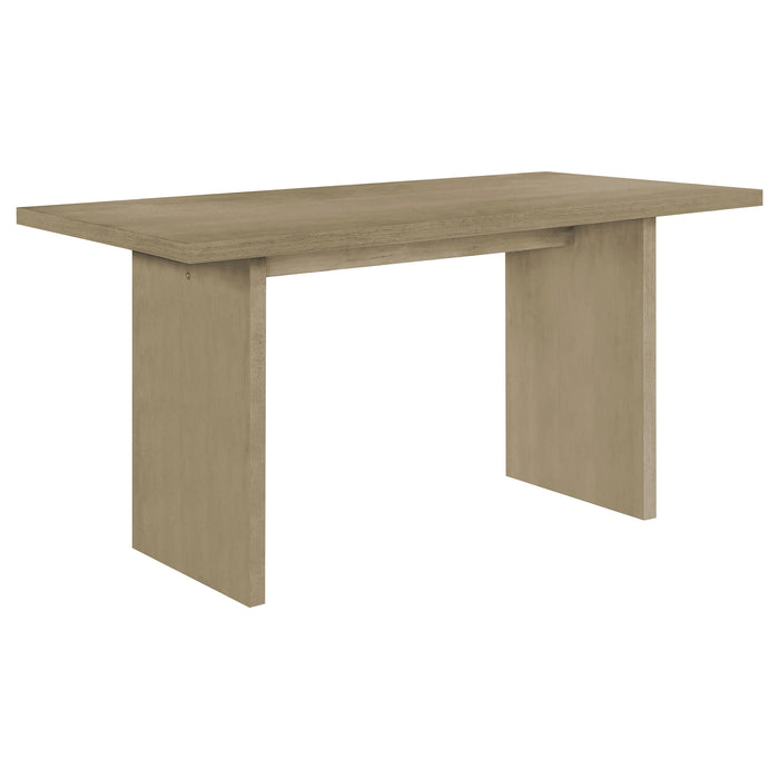 Juego de comedor altura mostrador Decker de 7 piezas de 70" - crema y roble natural