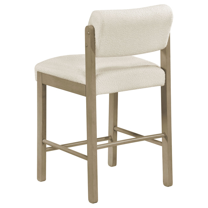 Juego de comedor altura mostrador Decker de 7 piezas de 70" - crema y roble natural