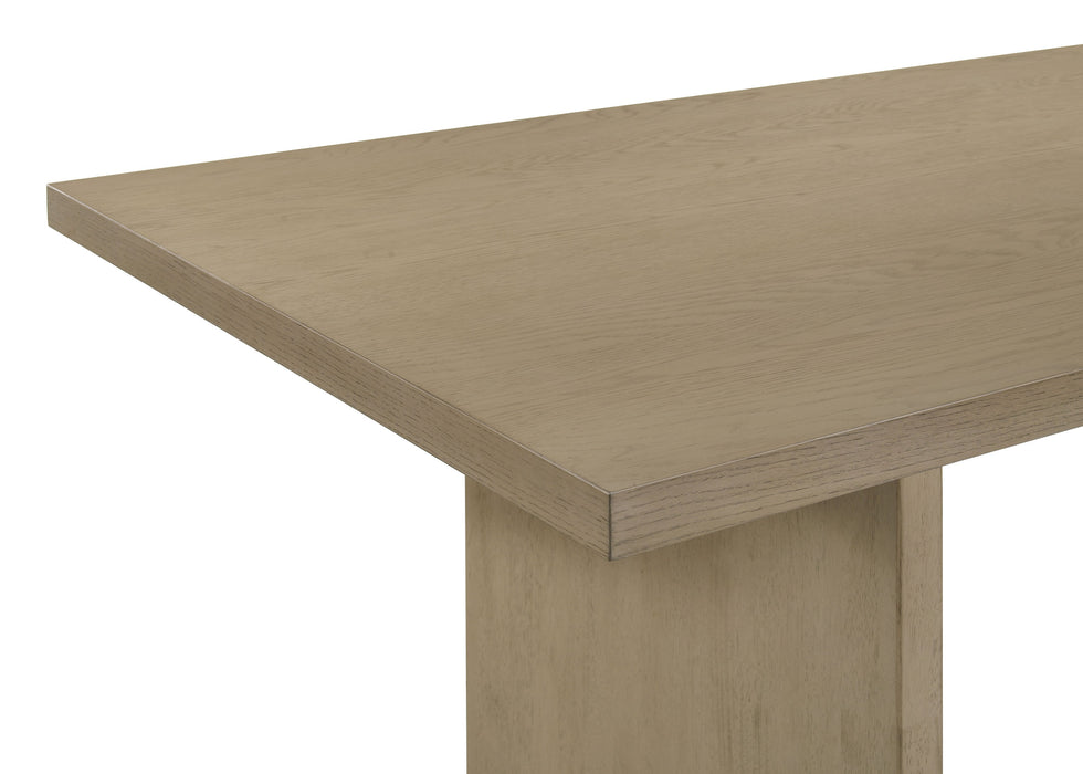 Juego de comedor altura mostrador Decker de 7 piezas de 70" - crema y roble natural