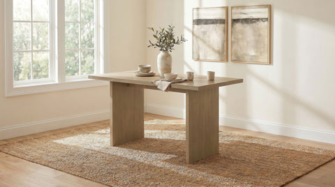 Mesa de comedor rectangular Decker de madera de roble natural, de 70 pulgadas y altura de barra