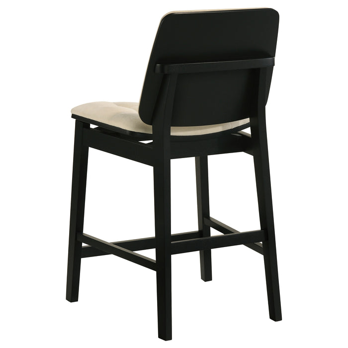 Redbridge Upholstered Counter Chair Cream and Black (Set of 2)