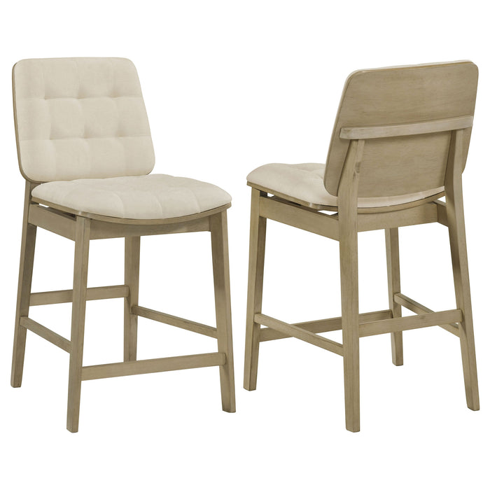 Silla de mostrador tapizada Redbridge gris y roble natural (juego de 2)