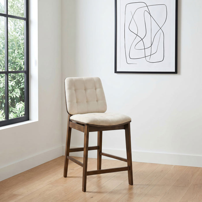Silla de mostrador tapizada Redbridge gris y roble natural (juego de 2)