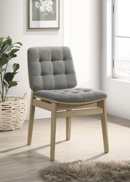 Silla auxiliar tapizada Redbridge en crema y roble natural (juego de 2)