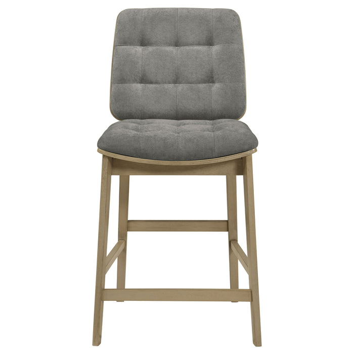 Redbridge Upholstered Counter Chair Grey and Natural Oak (Set of 2)