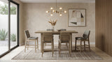 Silla de mostrador tapizada Redbridge gris y roble natural (juego de 2)