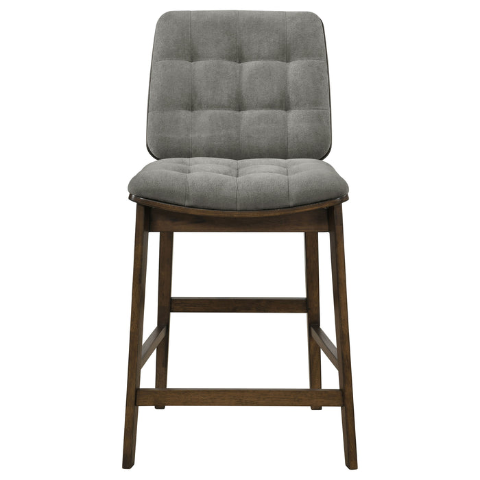 Redbridge Upholstered Counter Chair Grey and Walnut (Set of 2)