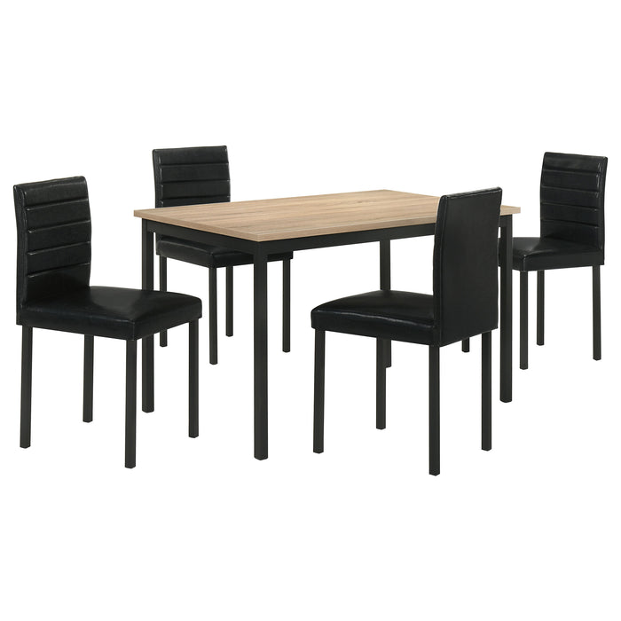 Garza 5-piece Rectangular Dining Table Greige Oak