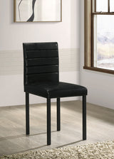 Silla lateral de comedor tapizada Garza, negra (juego de 4)