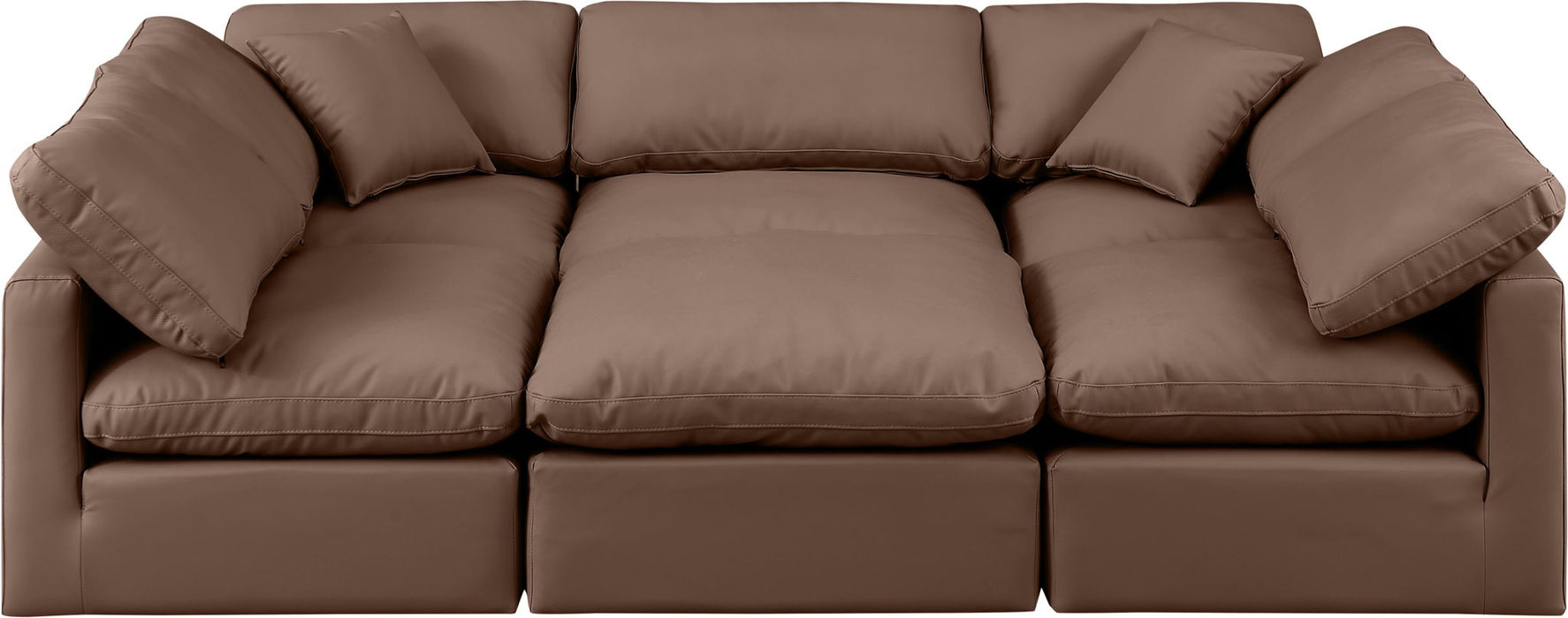 Indulge 105" Vegan Leather Upholstered 6pc. Modular Sectional