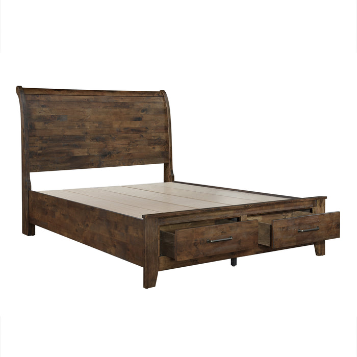 Jerrick Sleigh Platform Bed with Footboard Storage