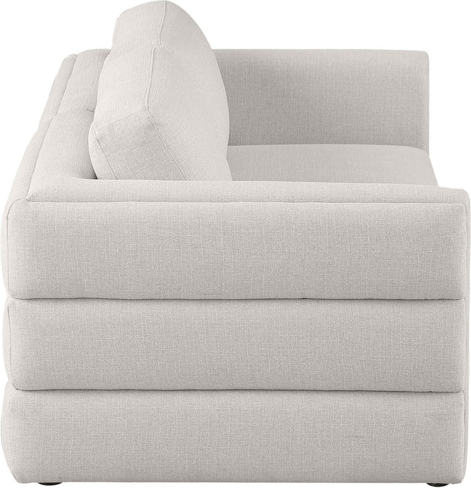 Loveseat modular tapizado de tela con textura de lino Beckham de 76" de 2 piezas