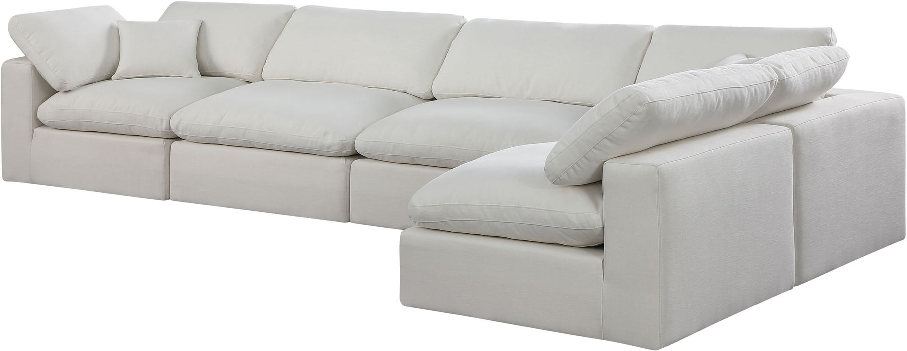 Comfy 158" Linen Textured Fabric Upholstered 5pc. Modular Sectional