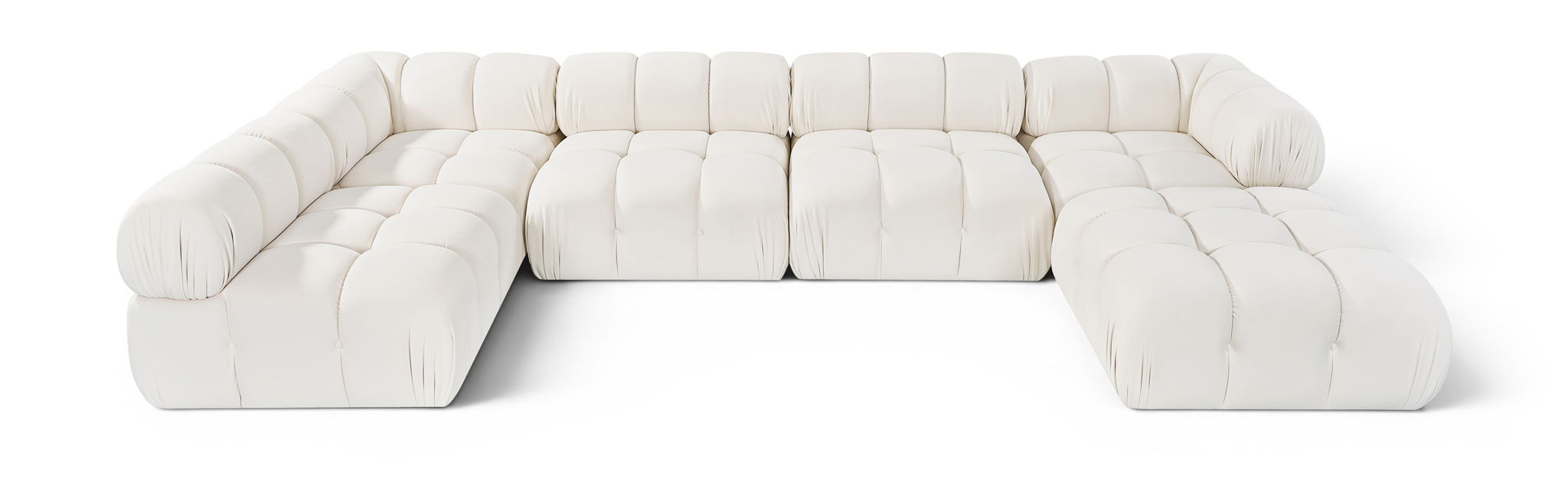 Orin 148" Velvet Performance Fabric Upholstered 6 Pc. Modular Sectional