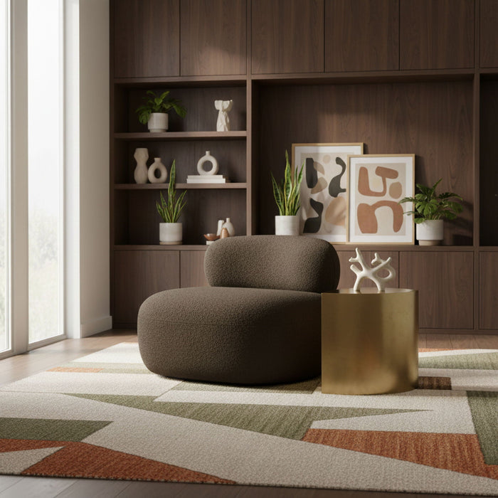 Venti Boucle Fabric Upholstered Living Room Chair