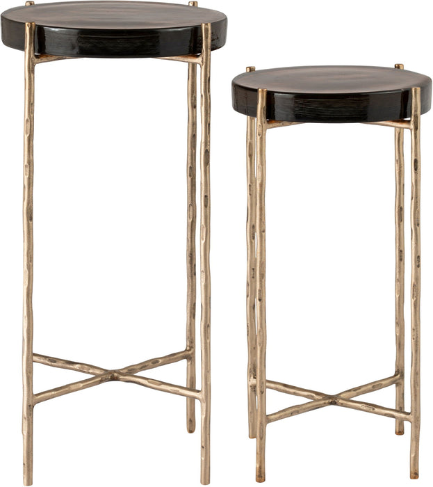 Vetra Recycled Glass Top And Iron Base Bunching End Table