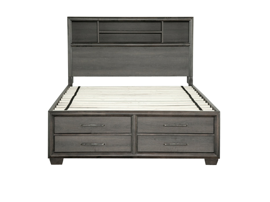 Lombard Queen Storage Bookcase Bed 1913-106