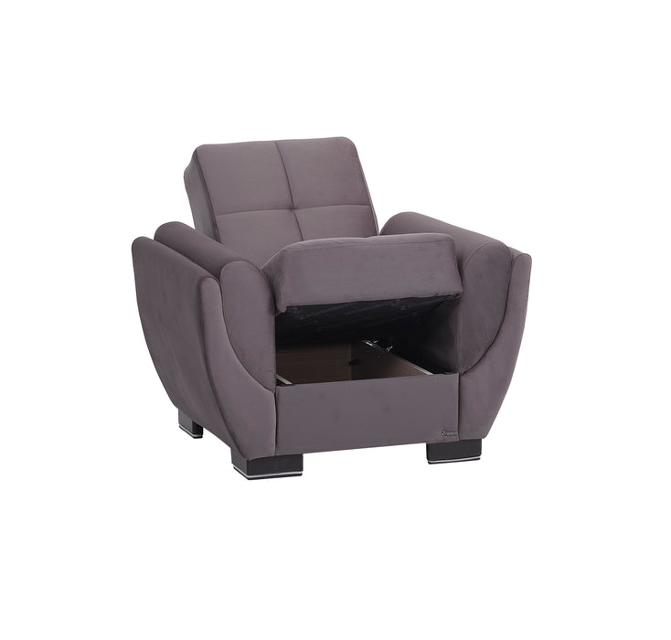 Ottomanson Armada Air Collection Upholstered Convertible Armchair with Storage