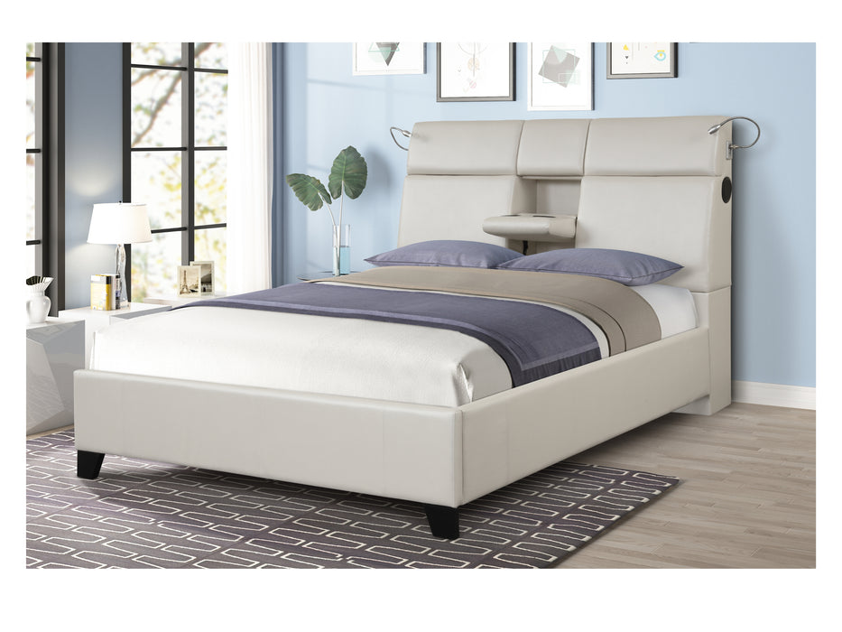 Calypso White King Bed with BT 1960-110