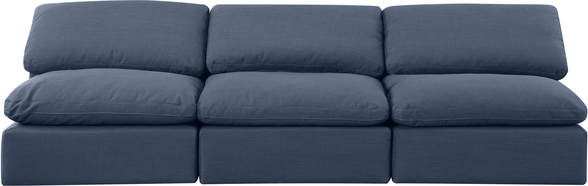 Indulge 105" Linen Textured Fabric Upholstered 3pc. Armless Modular Sofa