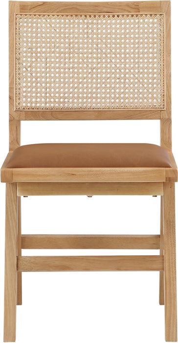 Abby Cane And Vegan Leather Upholstered Dining Side Chair