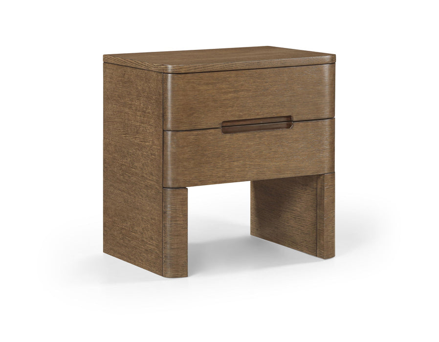 Mesita de noche de madera maciza con enchapado de roble Caswell de 24"