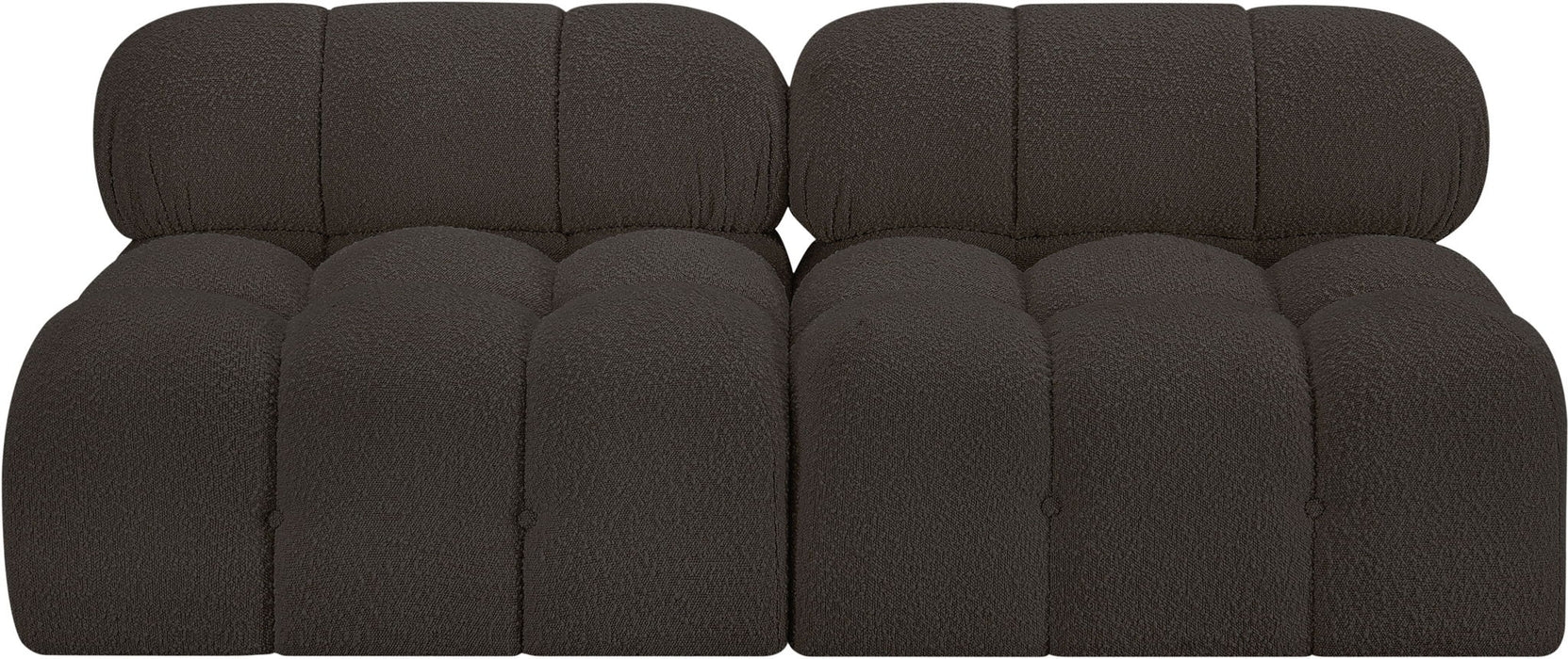 Ames 68" Boucle Fabric Upholstered 2pc. Armless Modular Loveseat