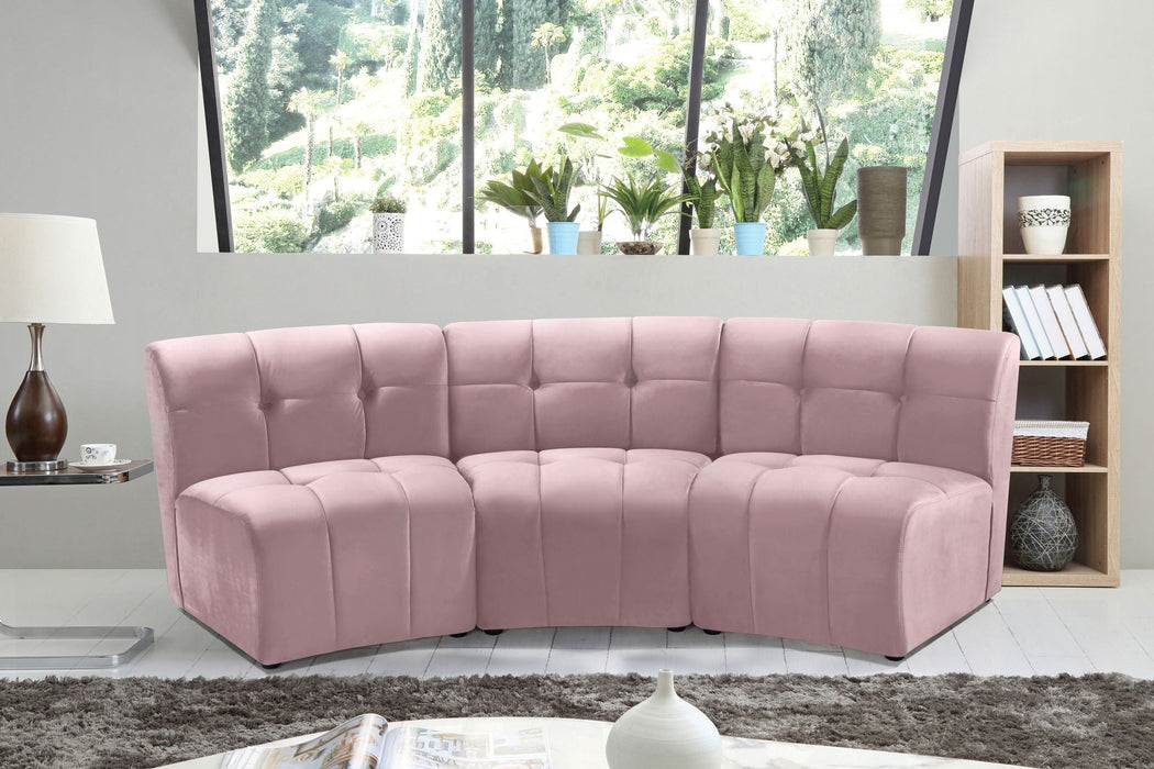 Limitless 94" Velvet Upholstered 3pc. Modular Sectional