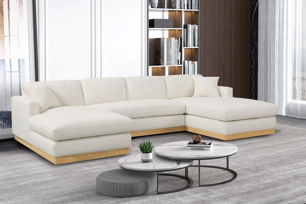 Johanna 127" Linen Textured Fabric Upholstered Sectional