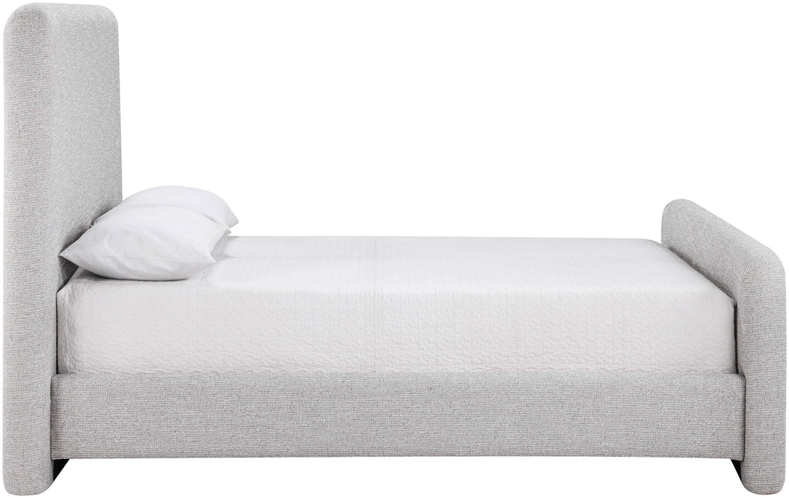 Fira Linen Textured Fabric Upholstered Bed