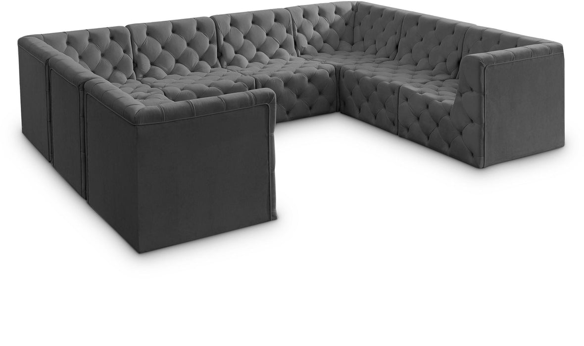 Tuft 128" Velvet Upholstered 8pc. Modular Sectional