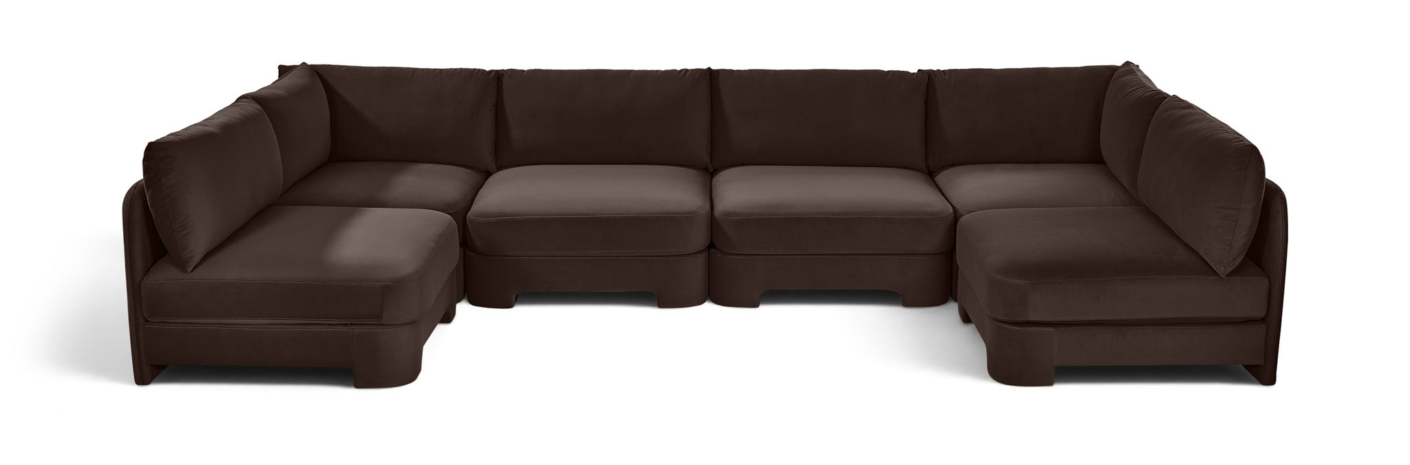 Hammond 148" Velvet Performance Fabric Upholstered 6pc. Modular Sectional