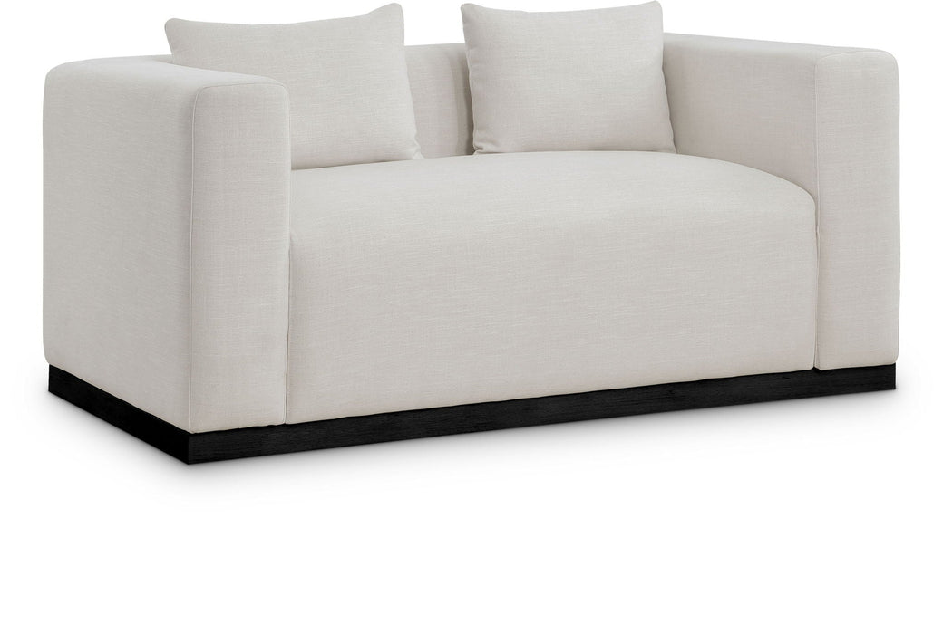 Alfie 67" Linen Textured Fabric Upholstered Loveseat