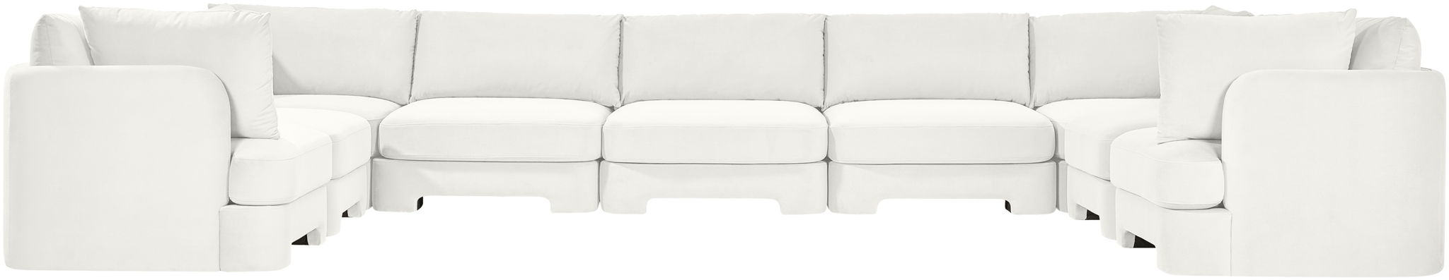 Hammond 185" Velvet Performance Fabric Upholstered 9pc. Modular Sectional
